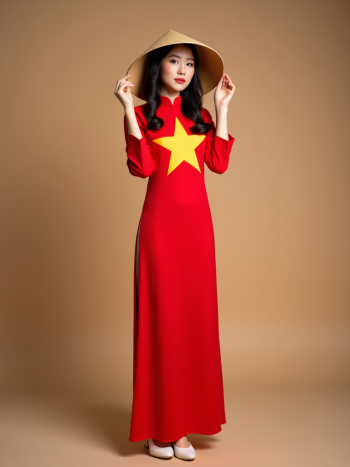 Cô gái, con gái, girl, Việt Nam, áo dài, truyền thống, lá cờ Việt Nam 1