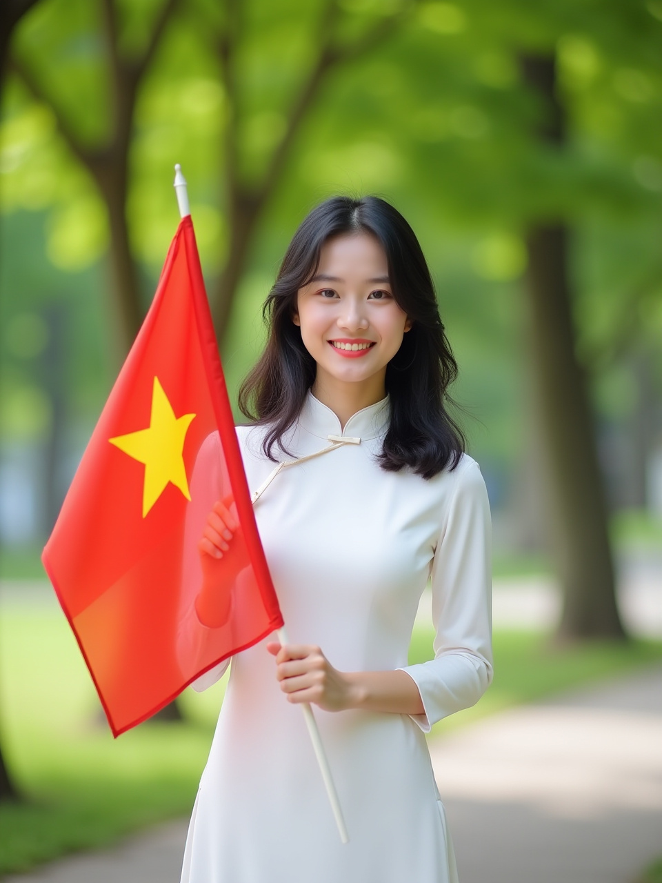 Cô gái, con gái, girl, Việt Nam, áo dài, truyền thống, lá cờ Việt Nam 7