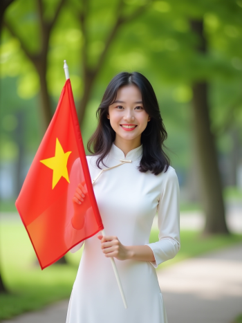 Cô gái, con gái, girl, Việt Nam, áo dài, truyền thống, lá cờ Việt Nam 7