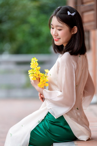Cô gái, con gái, girl, Việt Nam, áo dài, cúc vạn thọ, dễ thương, cute - Lee_Photo (5)