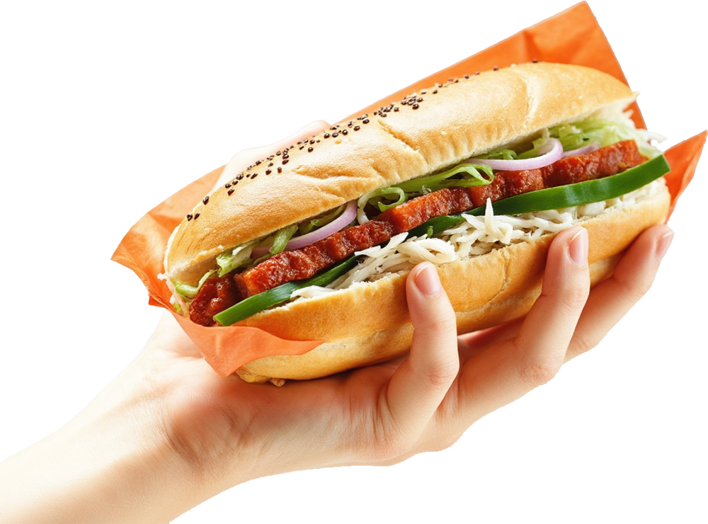 Bánh mì, bánh mì thịt, bánh mì Việt Nam, bàn tay, hand, ẩm thực, thực phẩm, food, F&B