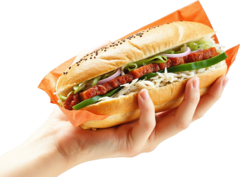 Bánh mì, bánh mì thịt, bánh mì Việt Nam, bàn tay, hand, ẩm thực, thực phẩm, food, F&B