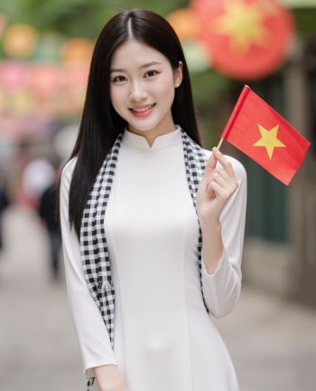 Áo dài, học sinh, sinh viên, con gái, cô gái, girl, phụ nữ, lá cờ, cờ, khăn rằn, Việt Nam, VietNam, Vietnamese 3