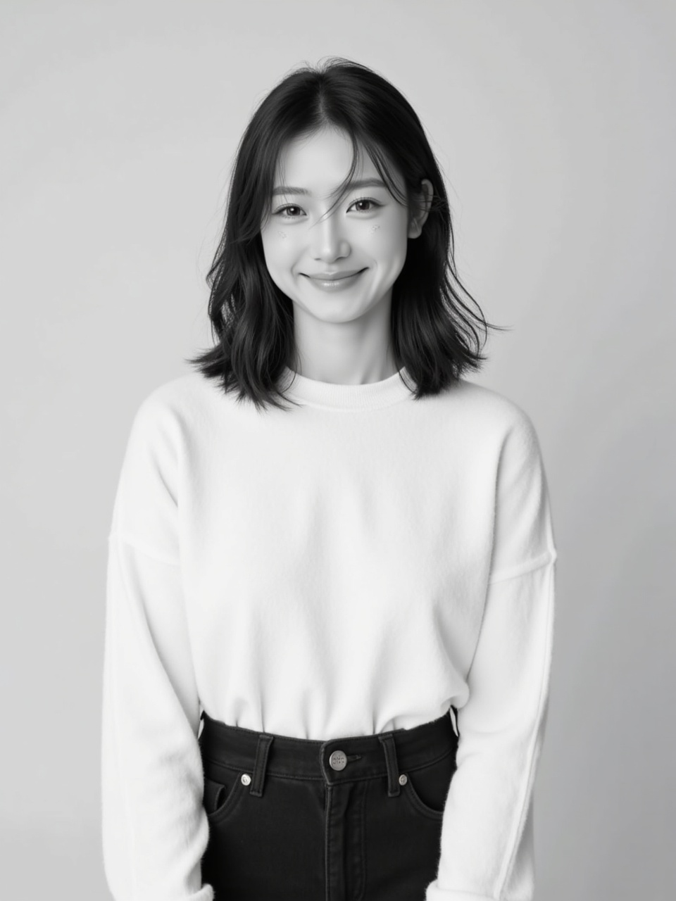 Con gái, cô gái, girl, nhân viên, worker, black and white, B&W 10