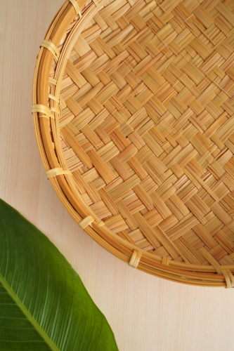 Rổ tre, basket, lá chuối, leaf, thủ công, handmade, truyền thống, traditional 1