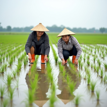 Nông dân, farmer, cấy lúa, rice planting, nón lá ,conical hat, ruộng nước, flooded field, nông nghiệp, agriculture, 3