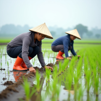 Nông dân, farmer, cấy lúa, rice planting, nón lá ,conical hat, ruộng nước, flooded field, nông nghiệp, agriculture, 1