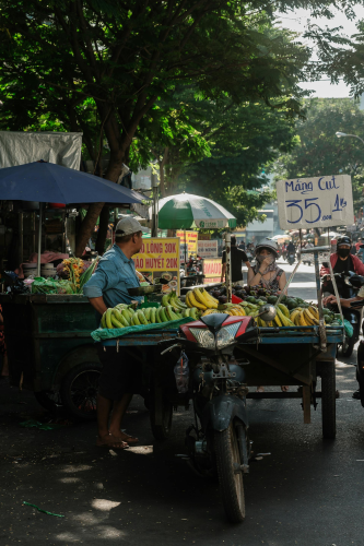 Xe ba gác, motorized tricycle, Việt Nam, Vietnam, chuối, banana, măng cụt, mangosteen -  Thien Phuoc Phuong