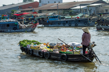 Chợ nổi, buôn bán trên sông, ghe thuyền, miền Tây, river trading, Mekong Delta, hình nền, nền, background-patrickmoretti06