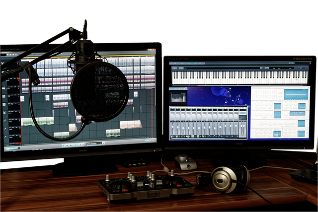 Micro, microphone, thu âm, phòng thu, máy tính, computer, giải trí, entertainment - Bru-nO