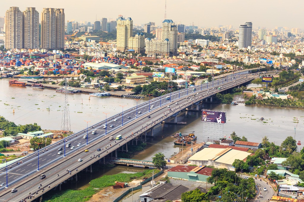 Thành phố, city, Sài Gòn, Saigon, đô thị, urban landscape, sông và cầu, river and bridge,- Quangpraha