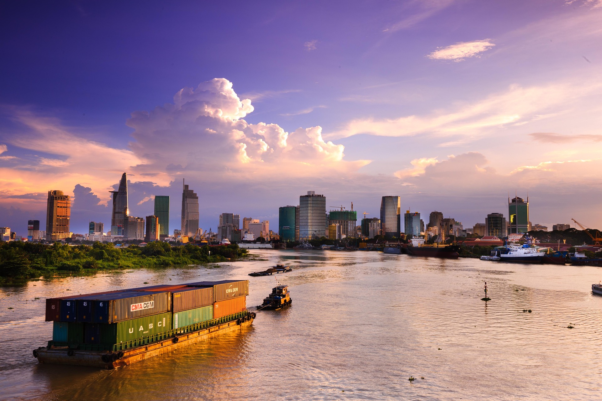 Thành phố, city, Sài Gòn, Saigon, đô thị, urban landscape, sông và cầu, river and bridge,- Quangpraha 1