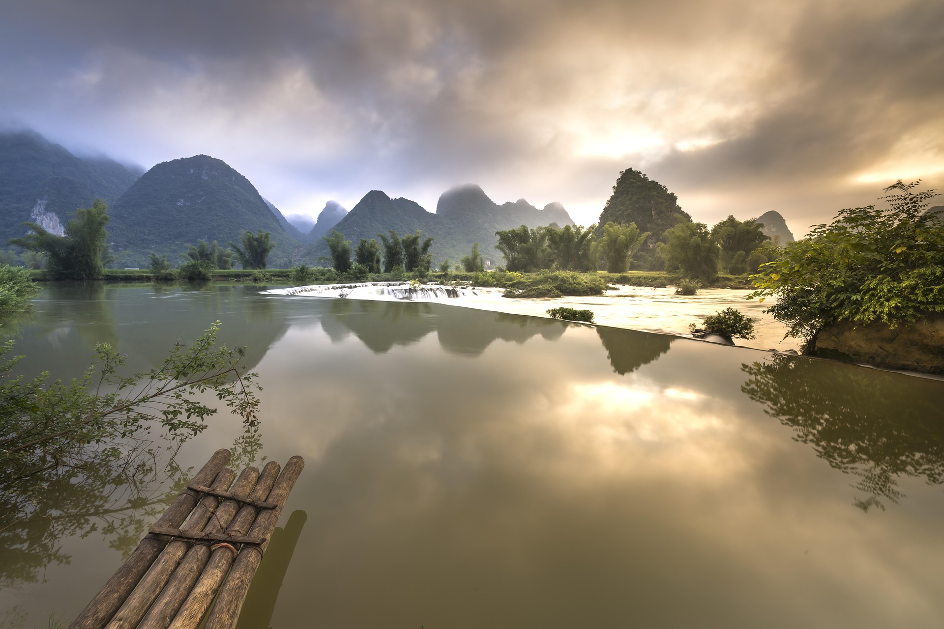 Hồ nước, lake, hoàng hôn, sunset, rừng thông, pine forest- Quangpraha 3