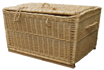Giỏ mây tre, wicker basket, thủ công, handmade, có quai, with handle, lót vải bố, burlap lined, truyền thống, traditional - garten-gg 1