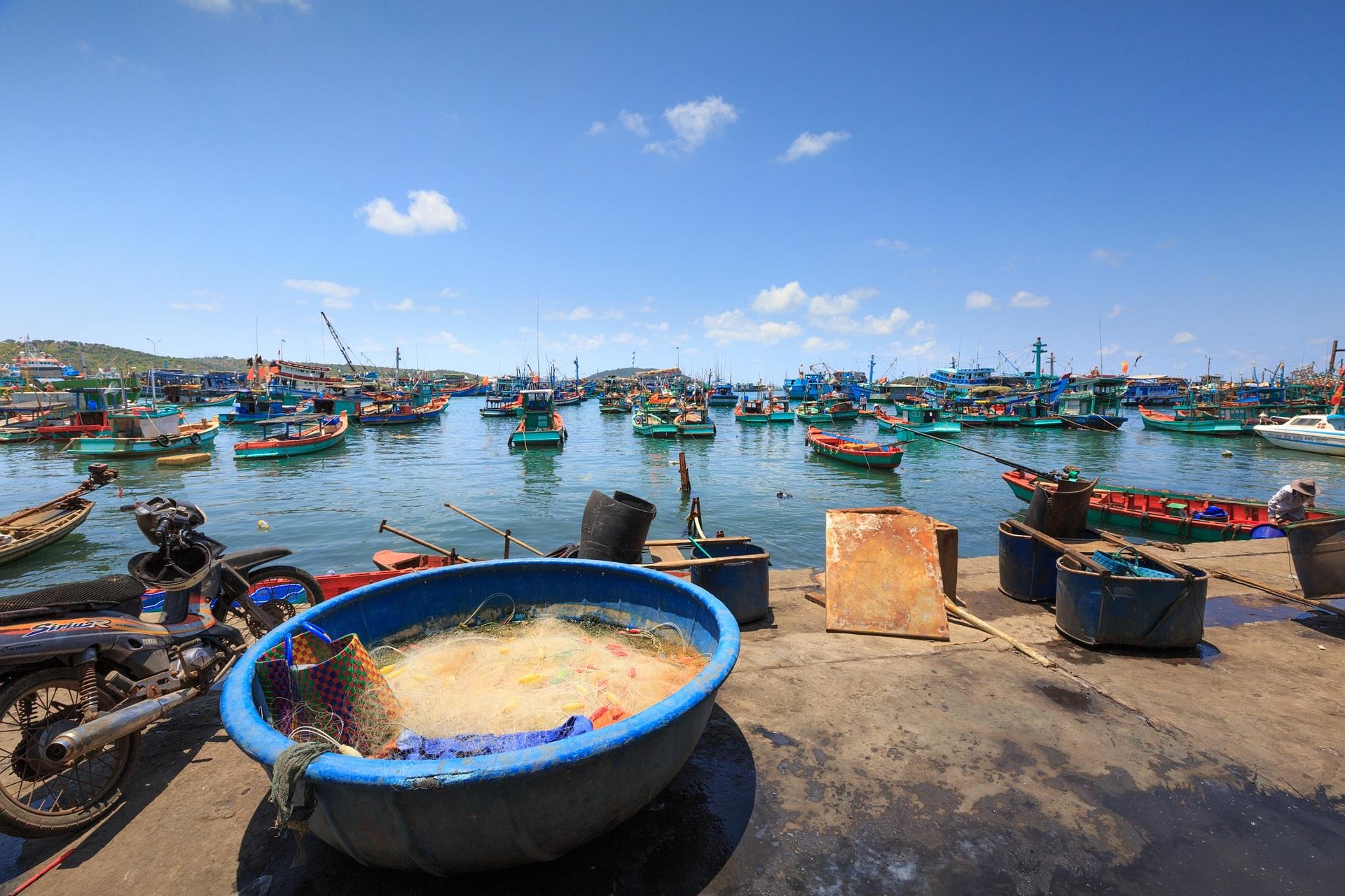 Cảng biển, fishing port, thuyền gỗ, wooden boats, tàu cá, fishing boats, Phú Quốc, Phu Quoc - Quangpraha 2