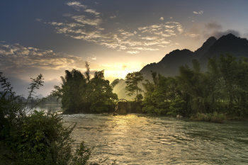 Hồ nước, lake, hoàng hôn, sunset, rừng thông, pine forest- Quangpraha 4
