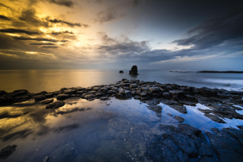 Bãi đá ven biển, coastal rock, hoàng hôn, sunset, biển, sea, mây trời, sky- Quangpraha 9