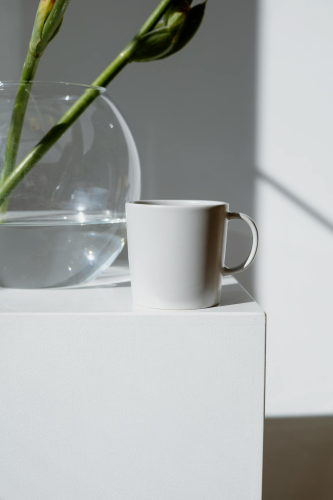 Cốc sứ, ceramic mug, white, trắng, minimalism, tối giản- Anna Nekrashevich 1