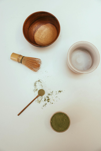 Bột trà xanh, matcha powder, bamboo whisk, chổi tre, wooden bowl, bát gỗ, tea, spoon, muỗng trà, japanese, tea trà nhật - Cup of Couple 1