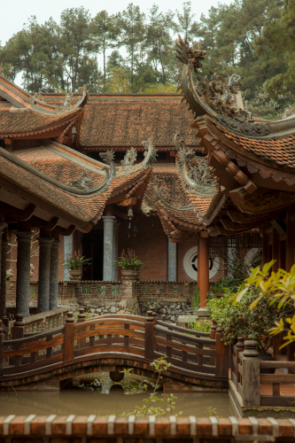 Địa Tạng Phi Lai Tự, chùa, pagoda, mái ngói, tiled roof, rồng, dragon,truyền thống, traditional, Việt Nam, Vietnam, điêu khắc, sculpture, cổ kính, ancient ,cầu, bridge, ao, pond - HONG SON