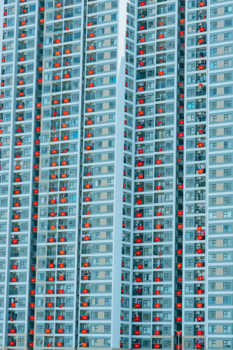 Cờ đỏ, red flag, ban công, balcony, tòa nhà, building, quốc kỳ, vietnam flag, Việt Nam - HONG SON 3