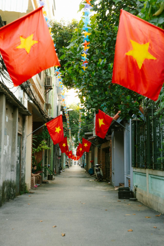 Lá cờ Việt nam, flag, Hà Nội, khung cảnh Việt, góc hẻm Hà Nội, alley corner, Việt Nam - HONG SON 6