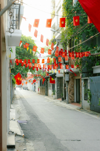 Lá cờ Việt nam, flag, Hà Nội, khung cảnh Việt, góc hẻm Hà Nội, alley corner, Việt Nam - HONG SON 4