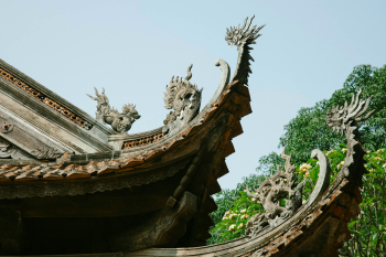 Chùa, pagoda, mái ngói, tiled roof, rồng, dragon,truyền thống, traditional, Việt Nam, Vietnam, điêu khắc, sculpture, cổ kính, ancient - HONG SON