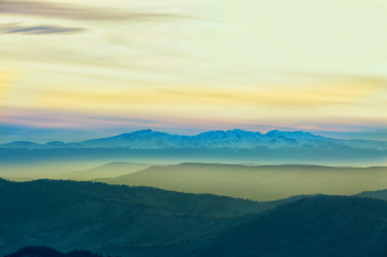 Sunset mountain, hoàng hôn, núi, layered hills, đồi chồng lớp, gradient, chuyển màu - zhengkui li