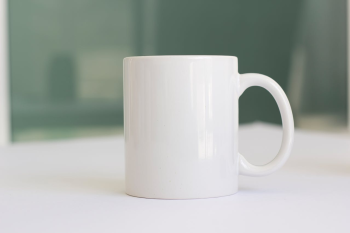 Cốc sứ, ceramic mug, white, trắng, minimalism, tối giản - Bec R.