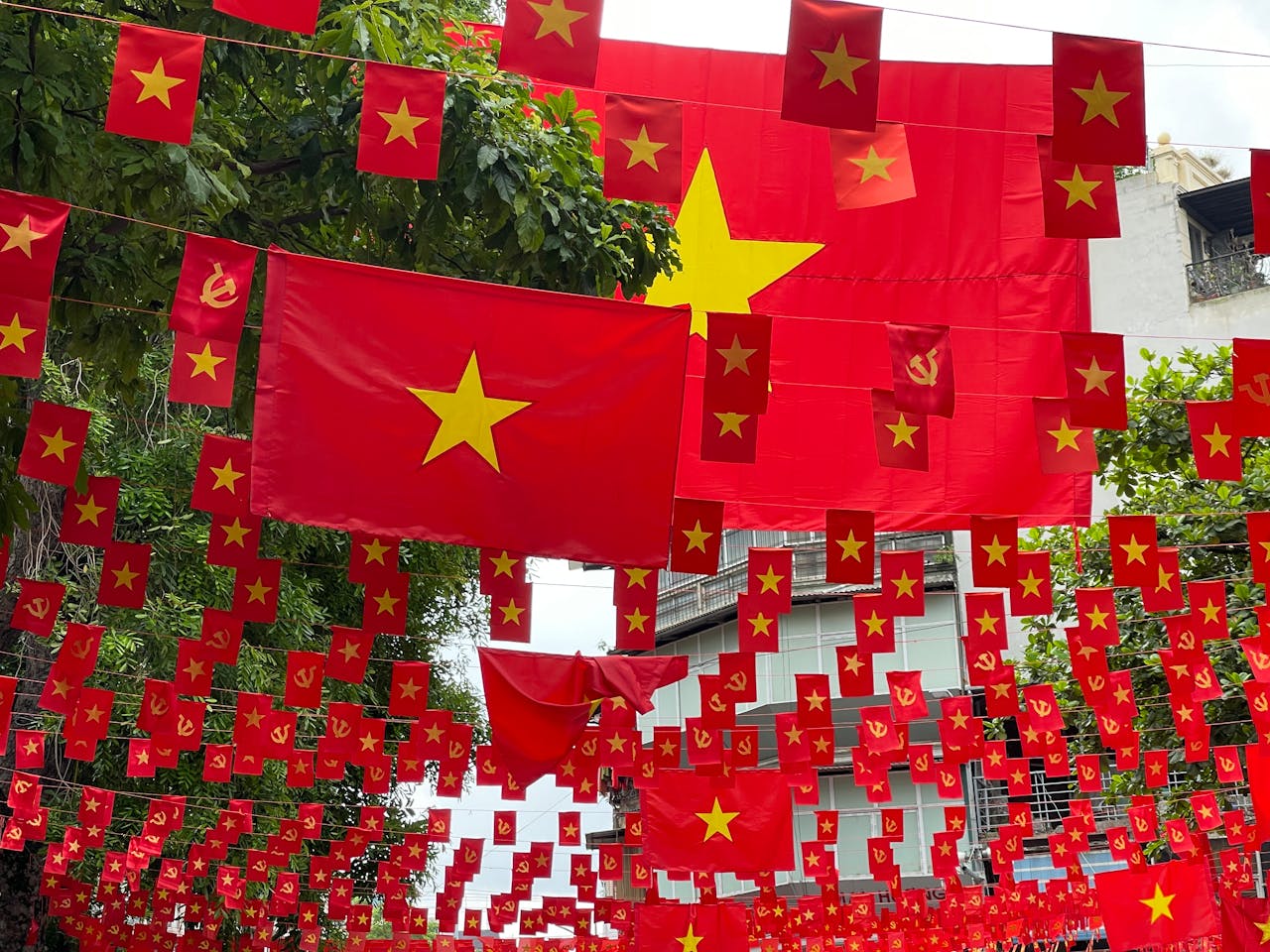 Lá cờ, flag, Việt Nam, cờ đỏ sao vàng, quốc kỳ, vietnam flag, lễ hội, festival - Trưởng Bản Review