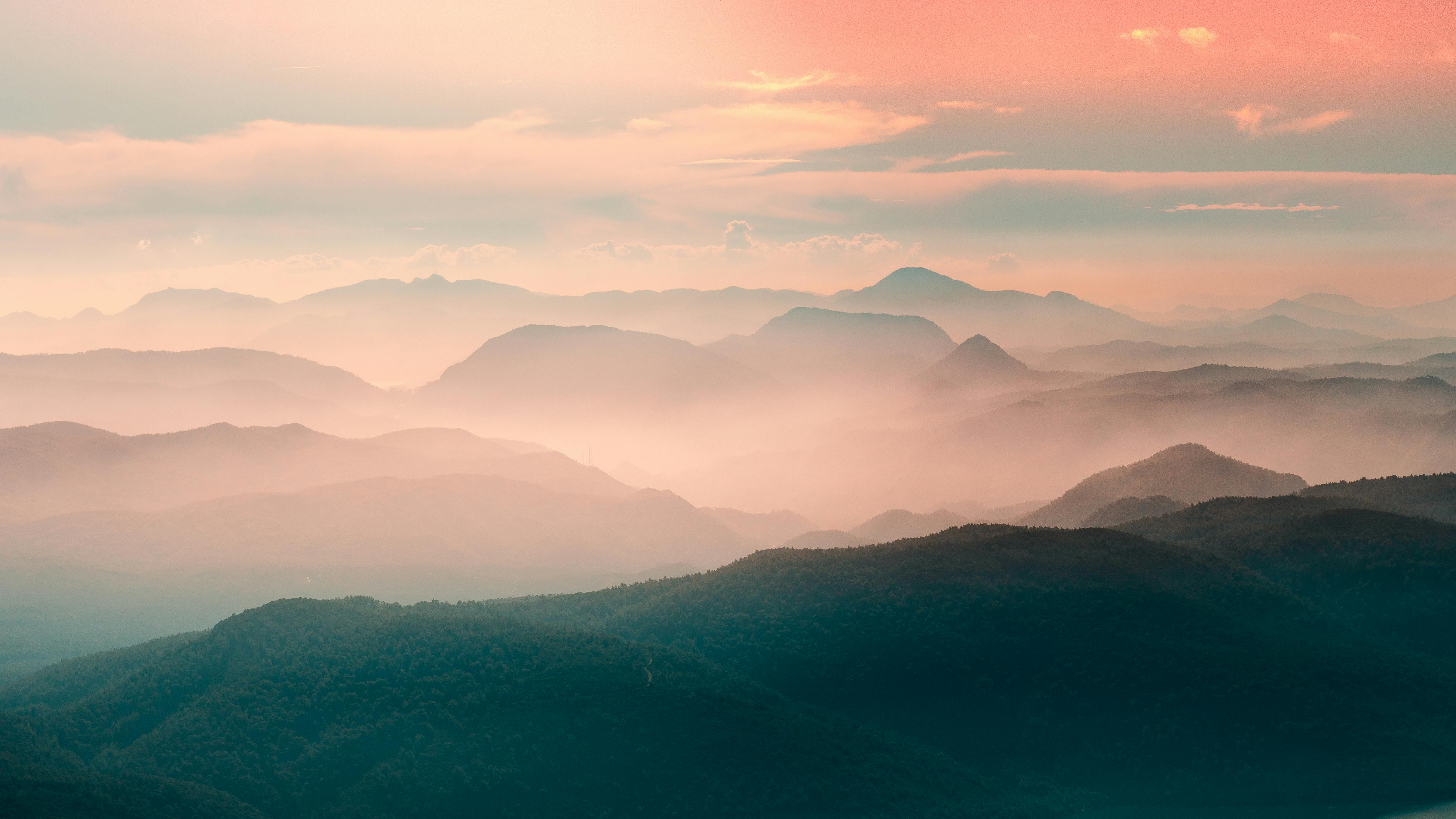Sunset mountain, hoàng hôn, núi, layered hills, đồi chồng lớp, gradient, chuyển màu - yakup pekdemir