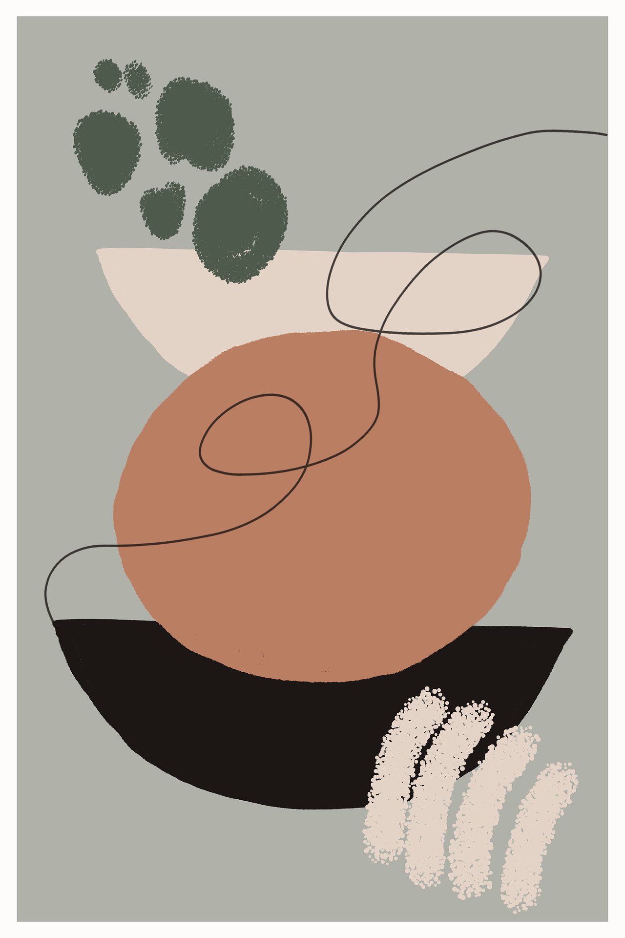 Sun, mặt trời, landscape, phong cảnh, abstract, trừu tượng, earth tone, màu đất, minimalism, tối giản - TianaZZ 2