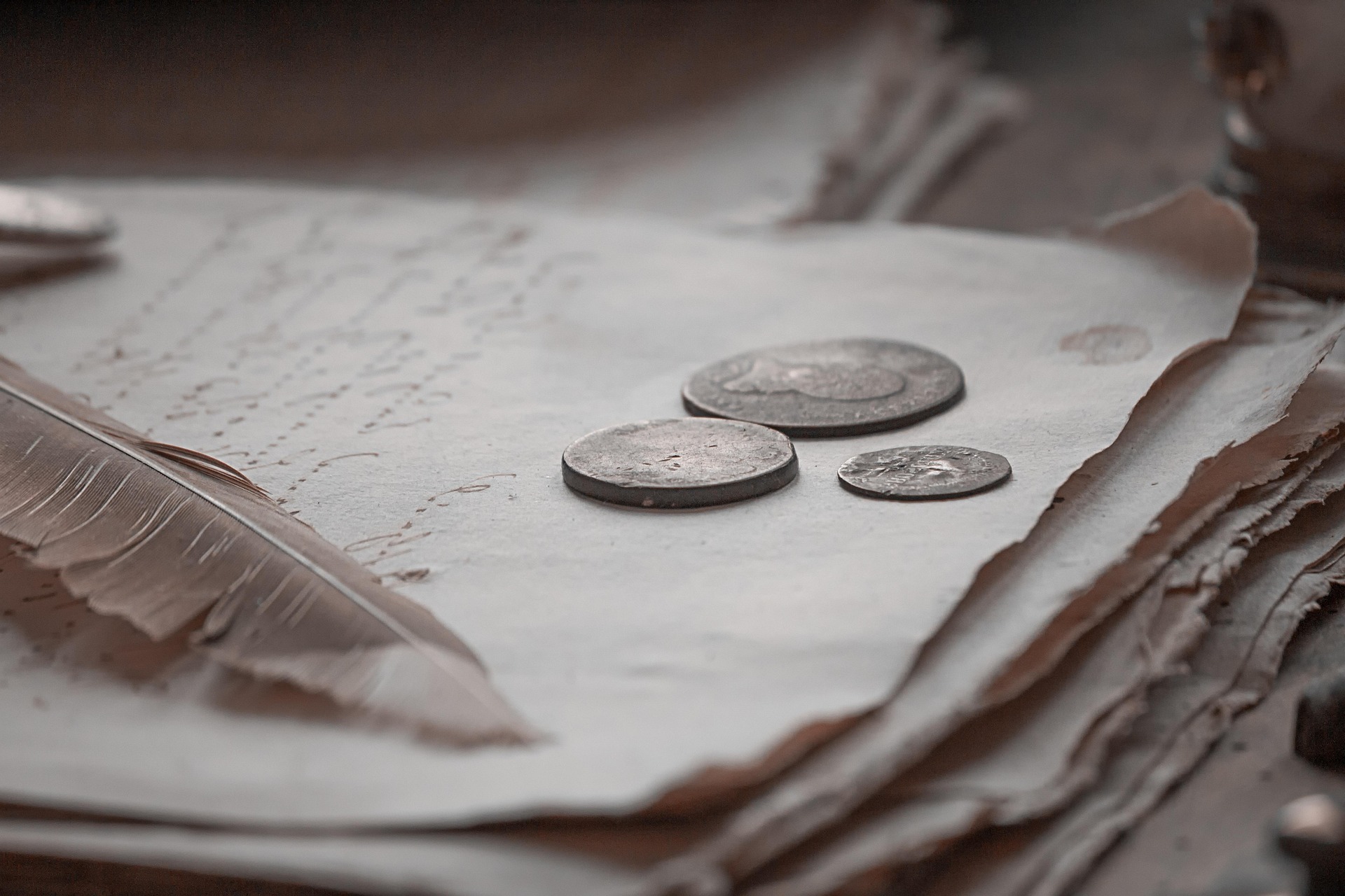 VVintage, cổ điển, coin, đồng xu, document, tài liệu, feather, lông vũ, history, lịch sử - Black_Sea
