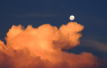 Moon, mặt trăng, mây, cloud, xế chiều, sky, hình nền, background -  jrperes
