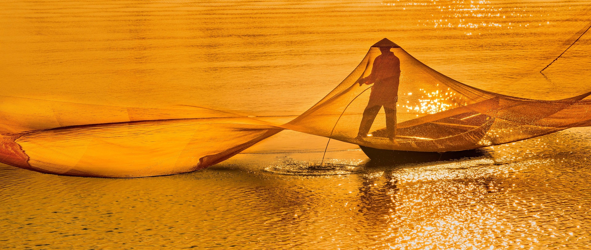 Hồ, làng chài, chài lưới, hoàng hôn, lake, fishing village, fishing net, sunset - CUONG_ART
