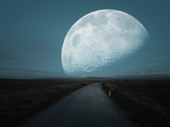 Moon, mặt trăng, road, con đường, night, ban đêm, fantasy, huyền ảo, landscape, phong cảnh, hình nền, background- gdmoonkiller