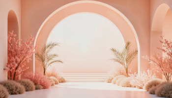 Studio, backdrop, nền, hình nền, background, không gian 3D, máy vòm, cây, tree, đơn giản, arch machine, minimalism - Pixabay