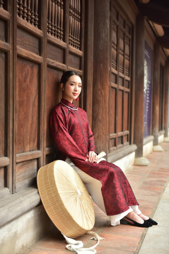 Cô gái, con gái, thiếu nữ, girl, Việt Nam, áo dài, nón quai thao, truyền thống, conical hat with chin strap, traditional - Felix Young 13