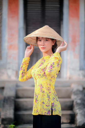 Cô gái, con gái, thiếu nữ, girl, Việt Nam, miền tây, truyền thống, nón lá, trắng đen, traditional - Hải Nguyễn