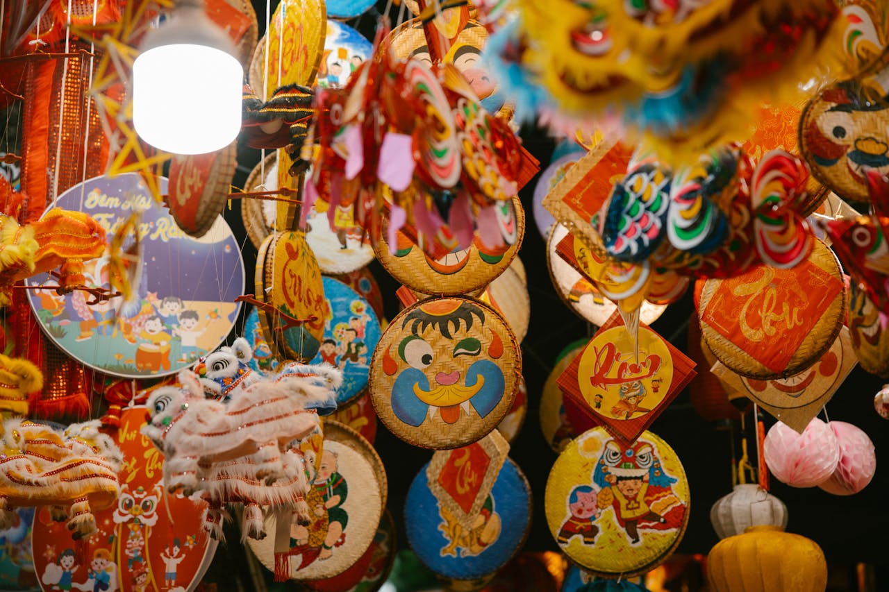 Trung thu, mid autumn, mặt nạ, mask, lồng đèn, lễ hội truyền thống, traditional festival - HONG SON