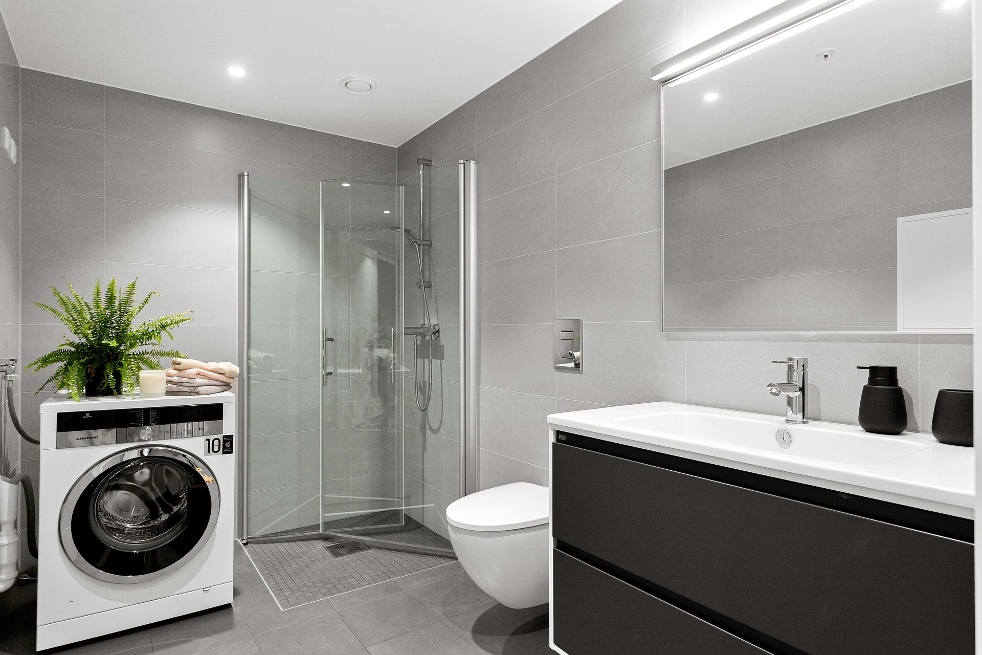 Máy giặt, washing machine, nhà tắm, phòng tắm, nhà vệ sinh, bathroom, shower room, toilet, nội thất, nhà, interior, house, home -Lisaphotos195 11