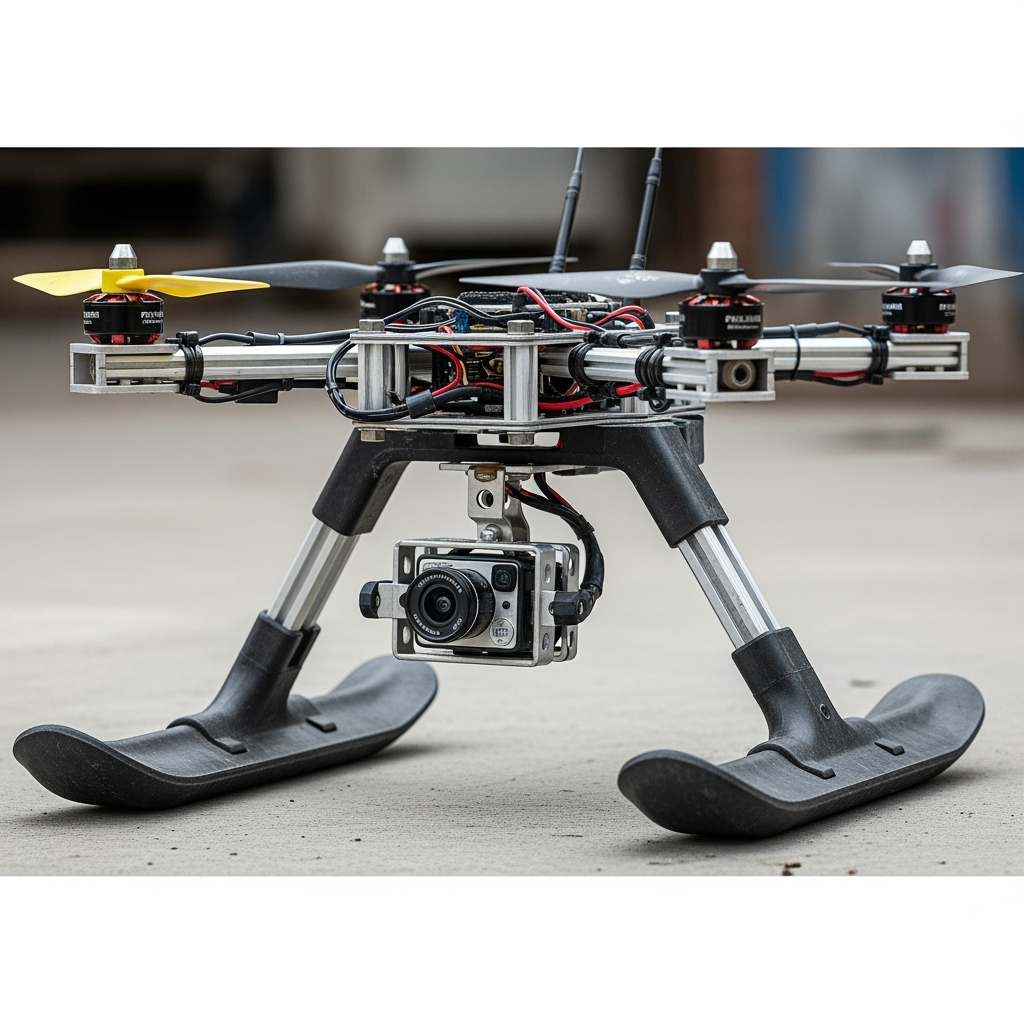 Design a  not perfect flycam, no need for a beautiful frame, with 4 propellers and 1...