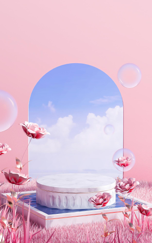 Podium, bệ, bệ đỡ, quảng cáo, sân khấu, stage, màu hồng, pink, nền, hình nền, background 5