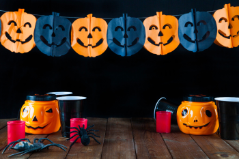 Dụng cụ, trang trí hallowen, lễ hội hóa trang, bí đỏ, bóng bay, ly cốc, tools, halloween decorations, masquerade, pumpkins, balloons, cups - 2