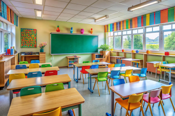 Lớp học, trường học, bàn ghế, học tập, dụng cụ học tập, giáo dục, classroom, school, desks and chairs, study, school supplies, education - J.Hen 3