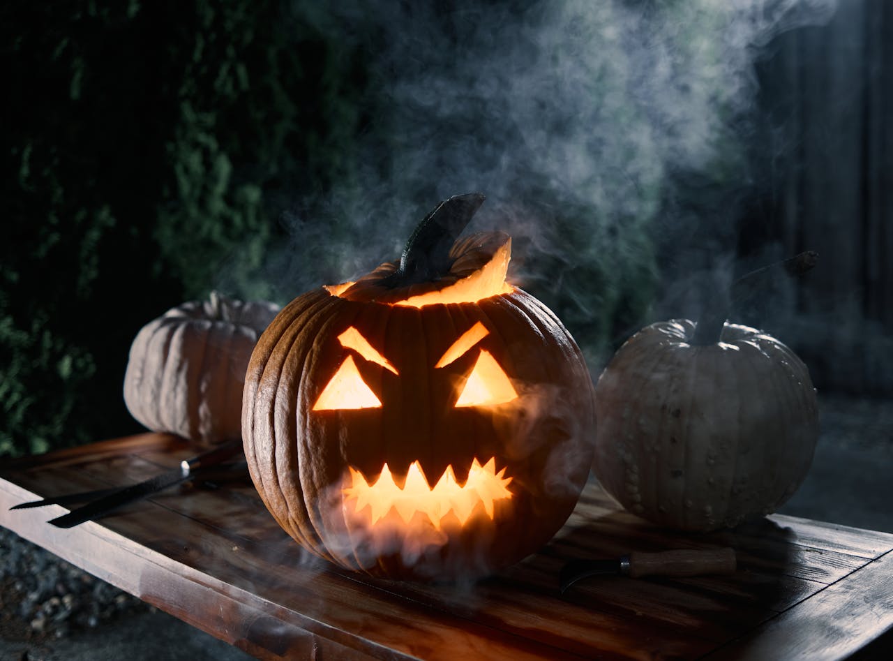 Bí đỏ, đèn bí đỏ, trang trí lễ hội halloween, ánh sáng, kinh dị, đêm tối, pumpkin lantern, halloween decoration, light, horror, dark night - Karola G 9