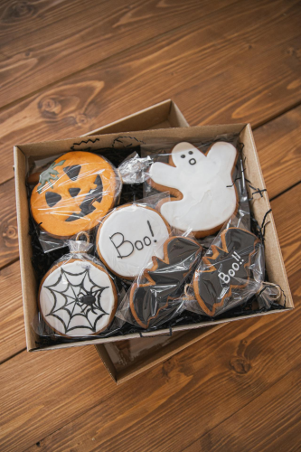Halloween, bánh quy, bánh bí đỏ, bánh con dơi, bánh con ma,  lễ hội, cookies, pumpkin pie, bat cake, ghost cake, festival - Monstera Production 1