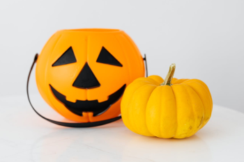 Bí đỏ, giỏ bí đỏ, trang trí lễ hội halloween, kinh dị, pumpkin basket, halloween decoration, horror  - pixabay 1