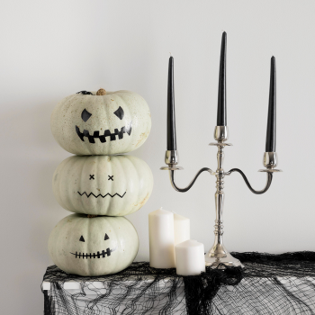 Halloween, bí đỏ, đèn cầy, trang trí halloween, pumpkin, candle, halloween decoration- Dustin